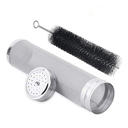 Filtros de filtro Filtro de cerveza seca Hopper Beer Home Brewing Filtro de malla cerveza 300 Millones de acero inoxidable Brewing, Home Brewing Juice Filtros de fabricación de vino con Cleaning Brush