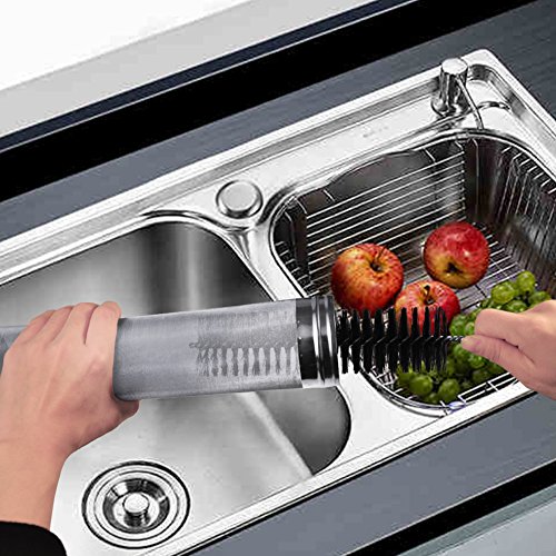 Filtros de filtro Filtro de cerveza seca Hopper Beer Home Brewing Filtro de malla cerveza 300 Millones de acero inoxidable Brewing, Home Brewing Juice Filtros de fabricación de vino con Cleaning Brush
