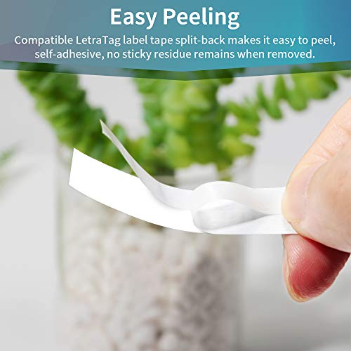 Fimax 3 × Compatible Cinta de etiquetas Cinta de Recarga para Dymo LetraTag/plástico / S0721660 91201 91221 / Negro sobre Blanco / 12 mm x 4 m
