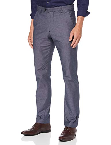 find. Pantalón Slim de Corte Clásico para Hombre, Azul (Navy), W34/L34