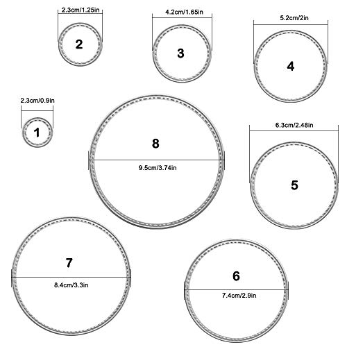 FineGood - Juego de 3 plantillas de corte de marco de metal, moldes de corte grabados para hacer tarjetas, álbumes de recortes, decoración, círculos, ovalados