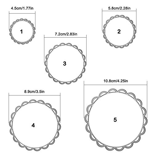 FineGood - Juego de 3 plantillas de corte de marco de metal, moldes de corte grabados para hacer tarjetas, álbumes de recortes, decoración, círculos, ovalados