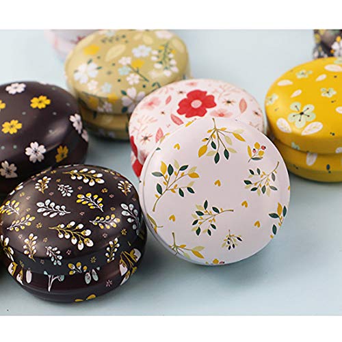 FineInno 12PCS Latas Metal Galletas Candle Jar Latas Metalicas Pequeñas de Aluminio Vacias Te Caja Metal Vintage Cajas Metalicas Almacenaje de Navidad (Pequeña flor)