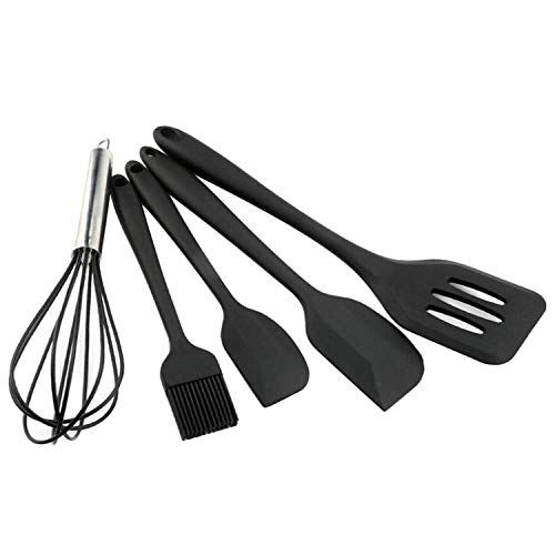 FINGER TEN Utensilios de Cocina de Silicona Juego de Cocina de 5 o 10 Utensilios de Cocina antiadherentes, antiadherentes y Libres de BPA Turner Tongs Espátula Cuchara Gadgets de Cocina