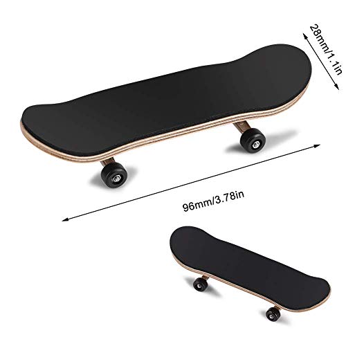 Fingerboard Finger Skateboards, Mini diapasón, Patineta de dedos profesional para Tech Deck Maple Wood DIY Assembly Skate Boarding Toy Juegos de deportes Kids Christmas Gift(Negro)