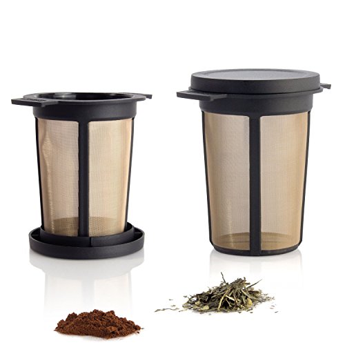 Finum 164/5000 Brewing Basket Permanente con Tejido de Acero Inoxidable té café-Copas Tamaño del Accesorio de Filtro L, Negro, 8 cm