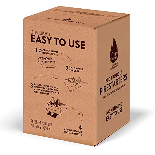 FireBuilder - Pastillas de Encendido para Chimenea y Barbacoa. Muy fácil de Usar sin necesitar Otro Producto. Sin químicos. No Produce Malos olores ni Humo. Encendedor Natural y ecológico.