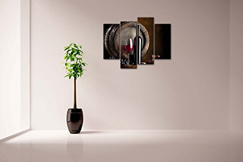 First Wall Art Vino Y Fruta con Vaso Y BarrilPintura de la Pintura de la Pared La impresión de la Imagen en la Lona Comida Fotos de la Obra para la Decoración Moderna del Ministerio del Interior