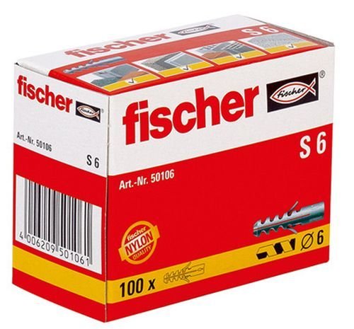 FISCHER 050106 - Taco nylon S 6 (Envase de 100 ud.)