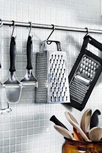Fiskars Cortador de queso con hoja de acero inoxidable, Plástico/Acero inoxidable, Longitud: 21 cm, Negro/Plata, Essential, 1023789
