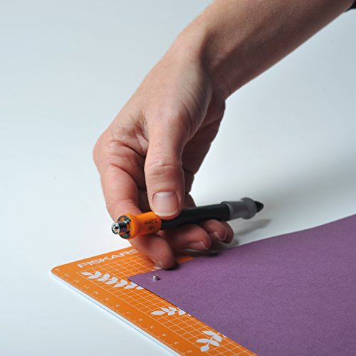 FISKARS Punzón de Ojales x2, diámetro 3.2 mm y 4.8 mm, con mecanismo de muelles, Gris/ Naranja/ Blanco, 1004714