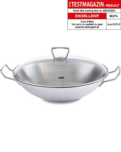 Fissler 06 823 35 001 Kunming - Wok con Tapa de Cristal (35 cm, inducción)