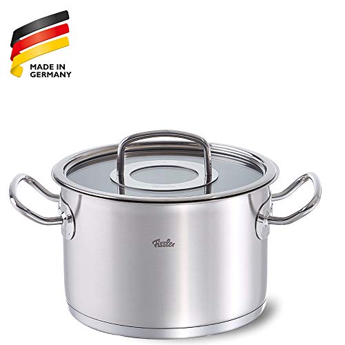 Fissler original-profi collection / Olla de acero inoxidable (3,9 litros, Ø 20 cm) con tapadera de vidrio, apta para cocinas de inducción, gas, vitrocerámica y eléctricas