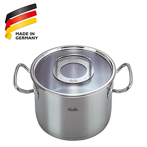 Fissler original-profi collection / Olla de acero inoxidable (3,9 litros, Ø 20 cm) con tapadera de vidrio, apta para cocinas de inducción, gas, vitrocerámica y eléctricas