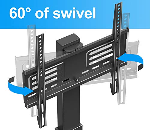 FITUEYES Soporte de Suelo para TV de 27 a 55 Pulgadas hasta 40kg Giratorio 60 Grados Altura Ajustable Soporte de Televisión LED LCD Plasma Curva Plana con Base de Vidrio Templado Máx. VESA 400x400 mm