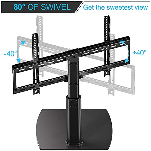 FITUEYES Soporte Giratorio de TV de 32-65 Pulgadas Altura Ajustable Soporte de Mesa para TV LCD LED OLED Plasma Plano Curvo TT107002GB