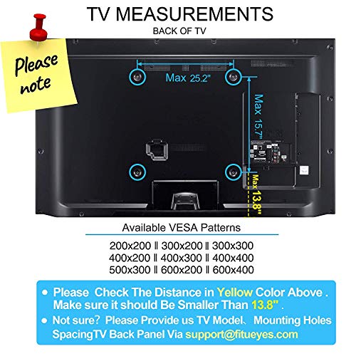 FITUEYES Soporte Giratorio de TV de 32-65 Pulgadas Altura Ajustable Soporte de Mesa para TV LCD LED OLED Plasma Plano Curvo TT107002GB