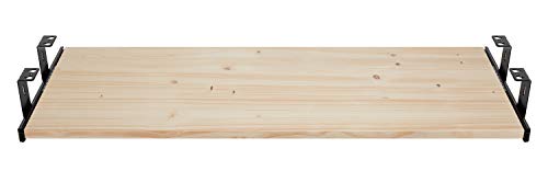 FIX&EASY Guías con bandeja 600X400mm abeto pino madera maciza, corredera extraible negro 400mm, set cajón con extracto para porte teclado ratón laptop