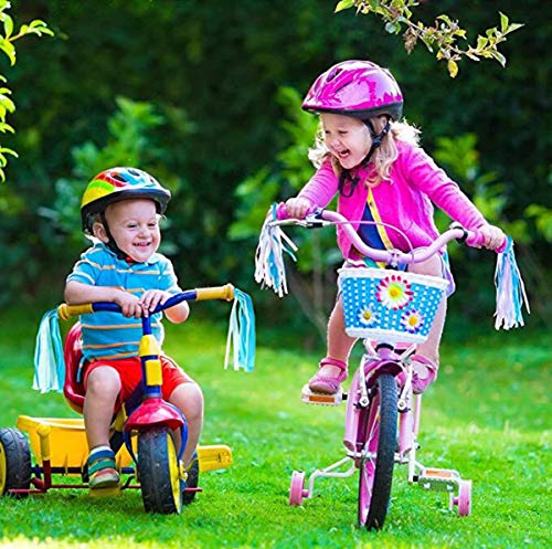 Fiyuer 3 Pares serpentinas Bicicleta de Colores Decoracion Kids Scooter,Bike Kids niños Patinete Bicicleta Manillar Colorido serpentinas Cinta Flor