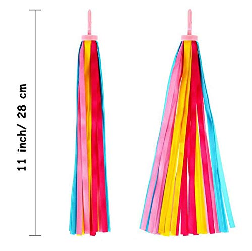 Fiyuer 3 Pares serpentinas Bicicleta de Colores Decoracion Kids Scooter,Bike Kids niños Patinete Bicicleta Manillar Colorido serpentinas Cinta Flor
