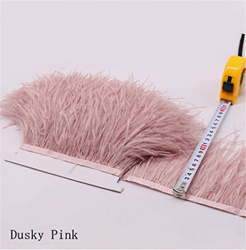Flecos de plumas de avestruz de 34 colores para hacer sombreros o vestidos Dusky Pink
