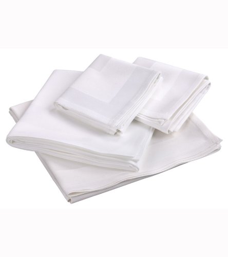 Fleuresse 9820 FB. 1000 - Mantel (130 x 170 cm, Tela adamascada con Borde de Raso), Color Blanco