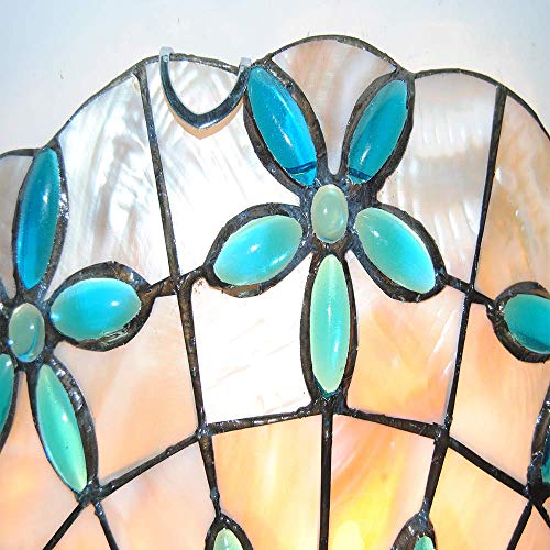 Flor clásica Lámpara de techo, Precioso jardín de estilo europeo Lámparas de arte Tiffany Hechas a mano, rentables y redondeadas, incrustadas, en color, vidrio, restaurante, sala de estar, cafetería d
