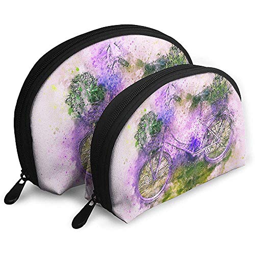 Flores de Bicicleta Bolsas portátiles de Acuarela Abstracta Bolsa de Maquillaje Bolsa de Aseo Bolsas de Viaje portátiles multifunción con Cremallera