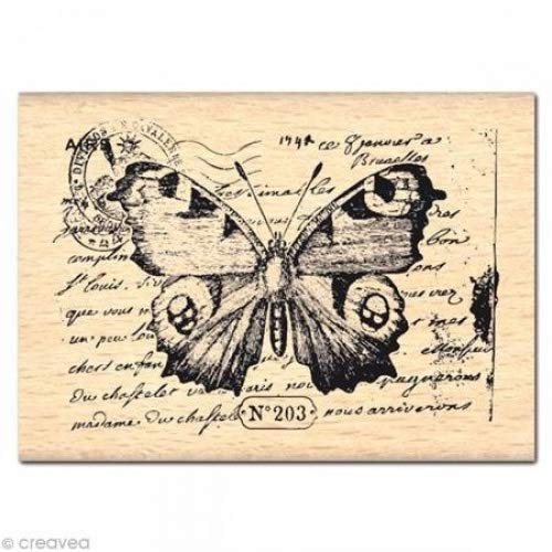 Florilèges Diseño FE 112018 - Sello para Scrapbooking, fantasía Mariposas, 5 x 7 x 2,5 cm, Color: Amarillento