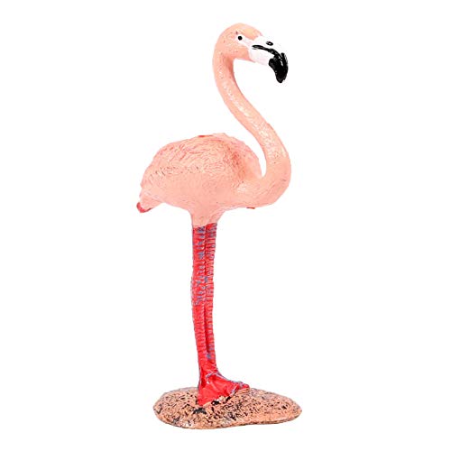 FLORMOON Figuras de Aves 2 Piezas Realista Pastel de flamencos Suministros de decoración de Fiesta de cumpleaños Juguetes educativos de Aprendizaje para niños