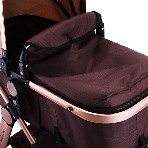 FlowerW Cochecito de Bebé 78 x 60 x 107 CM, Carrito Bebé Silla de Paseo 78 x 60 x 107 CM, con Carro Multiuso, Silla de Paseo Ligera, Carro bebe, Carritos para Muñecas Plegado