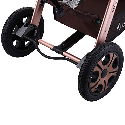 FlowerW Cochecito de Bebé 78 x 60 x 107 CM, Carrito Bebé Silla de Paseo 78 x 60 x 107 CM, con Carro Multiuso, Silla de Paseo Ligera, Carro bebe, Carritos para Muñecas Plegado