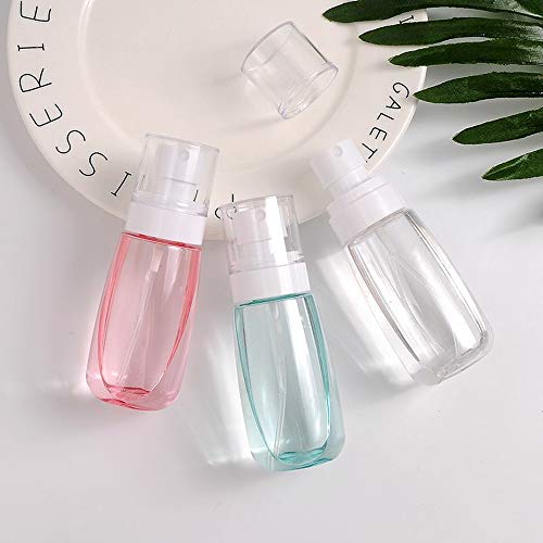 FLZONE Bote Spray,3* 60ml Botella de Aerosol Vacío Plástico con Mini Embudo Transparentes Contenedor de Pulverizador para Viajes,Viajes de Negocios