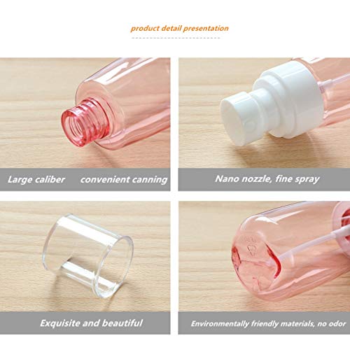 FLZONE Bote Spray,3* 60ml Botella de Aerosol Vacío Plástico con Mini Embudo Transparentes Contenedor de Pulverizador para Viajes,Viajes de Negocios