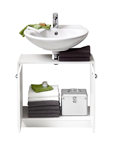 FMD Möbel Bristol A6 - Mueble bajo Lavabo, 63,7 x 28,1 x 55 cm, Blanco, aglomerado