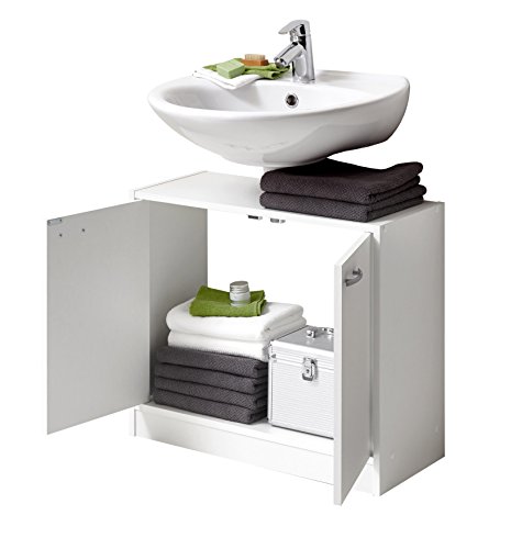 FMD Möbel Bristol A6 - Mueble bajo Lavabo, 63,7 x 28,1 x 55 cm, Blanco, aglomerado