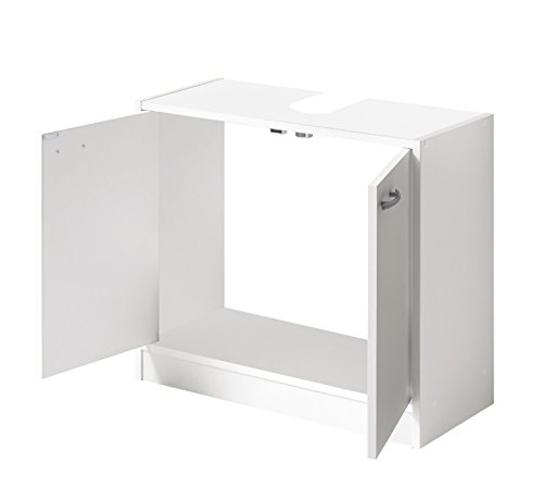 FMD Möbel Bristol A6 - Mueble bajo Lavabo, 63,7 x 28,1 x 55 cm, Blanco, aglomerado
