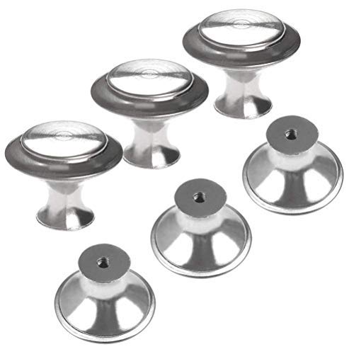 FOCCTS 25pcs Pomos de acero Inoxidable con Tornillos M4*35mm para Alacena Baño Cocina Gabinetes Muebles Cajón de la Oficina Puertas de Ducha