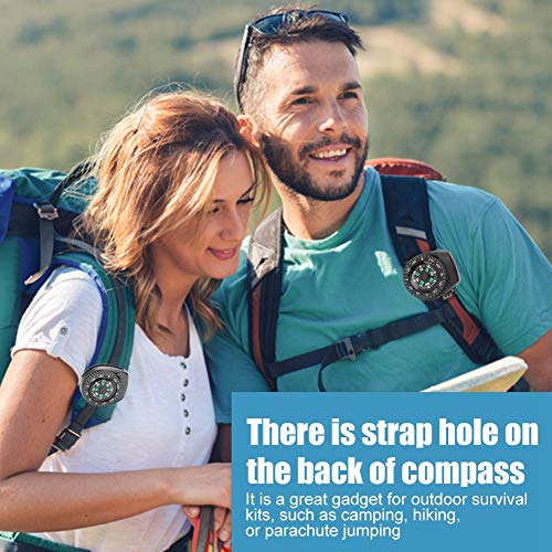 Focket Compass Watch, Plastic Black Muñeca Compass Black Compass para Paseos en Bote, se Puede Desmontar Aspecto Bonito