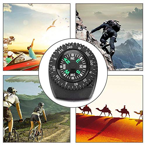 Focket Compass Watch, Plastic Black Muñeca Compass Black Compass para Paseos en Bote, se Puede Desmontar Aspecto Bonito