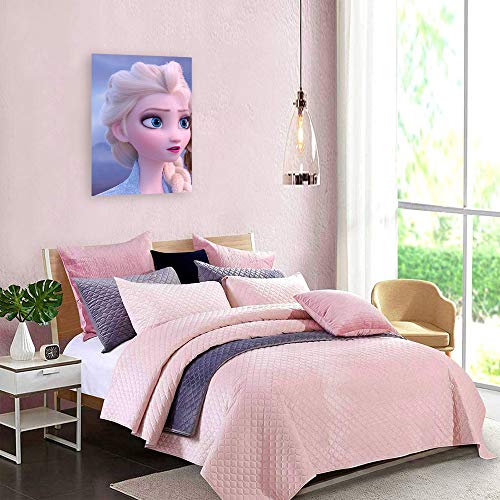 FOCLKEDS - Póster de pared con impresión de Frozen 2 Elsa para decoración del hogar, lona, Sin marco., 18x12 Inch(45x30cm)