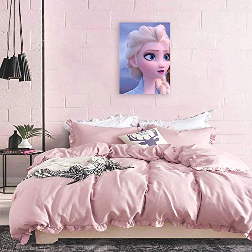 FOCLKEDS - Póster de pared con impresión de Frozen 2 Elsa para decoración del hogar, lona, Sin marco., 18x12 Inch(45x30cm)