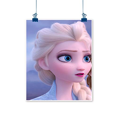 FOCLKEDS - Póster de pared con impresión de Frozen 2 Elsa para decoración del hogar, lona, Sin marco., 18x12 Inch(45x30cm)