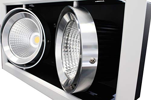 FOCO CARDAN LED ORIENTABLE BASCULANTE 40W (2X20W) BLANCO 3000K LUZ CALIDA 45º 3600LM CRI85 PF0.95 AR 111 QR 111 LED EPISTAR 3 AÑOS DE GARANTIA
