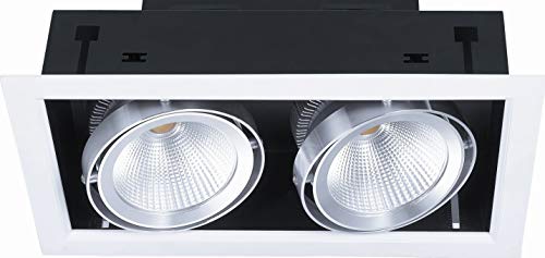 FOCO CARDAN LED ORIENTABLE BASCULANTE 40W (2X20W) BLANCO 3000K LUZ CALIDA 45º 3600LM CRI85 PF0.95 AR 111 QR 111 LED EPISTAR 3 AÑOS DE GARANTIA