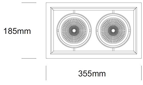 FOCO CARDAN LED ORIENTABLE BASCULANTE 40W (2X20W) BLANCO 3000K LUZ CALIDA 45º 3600LM CRI85 PF0.95 AR 111 QR 111 LED EPISTAR 3 AÑOS DE GARANTIA