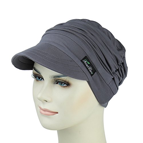 FocusCare Casquillo del Vendedor de periódicos para Las Mujeres de la quimioterapia Casquillo Suave del Cubo Casquillo Ligero de la Gorrita Tejida del cáncer