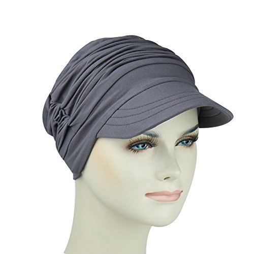 FocusCare Casquillo del Vendedor de periódicos para Las Mujeres de la quimioterapia Casquillo Suave del Cubo Casquillo Ligero de la Gorrita Tejida del cáncer