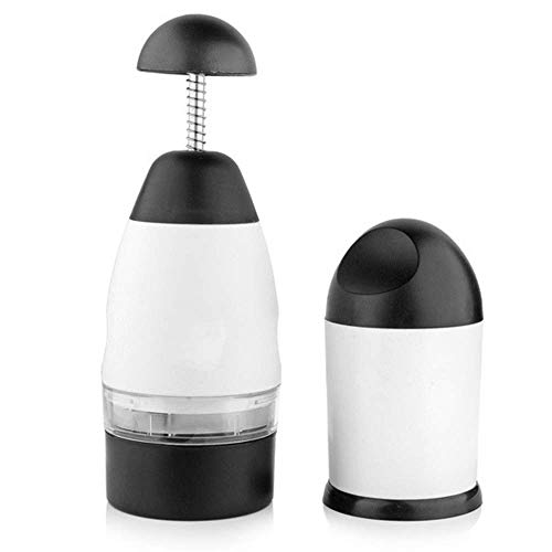 FOHYLOY Ajo Artefacto Slap Chop Kitchen Cortador de ajos para Verduras, Acero Inoxidable Ajo Fruta Vegetales Smasher Trituradora (Copa Doble)