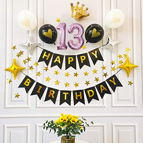 Foil Globos Numeros Gigantes 13 Rosa Globos de Cumpleãnos 13 Grande Globos Número 13 para Decoraciones Cumpleãnos Fiestas Boda Aniversario Hinchable (13)
